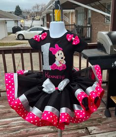 a dress made to look like minnie mouse