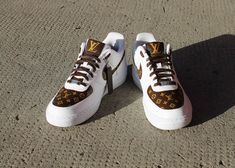 Real Color LV Custom Air Force 1-shecustomize Lv Air Force 1, Angelus Paint, Custom Made Shoes, Air Force 1 Custom, Custom Air Force 1, Custom Nike, Shoes Stand, Sneakers Looks, Hand Painted Shoes