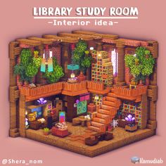 the library study room is filled with plants and books