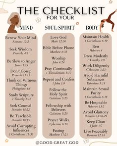 the checklist for your soul spirit body