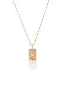 This classic Virgin Mary Necklace is a must have for the devoted. This religious beauty has a square pendant for a modern and chic look! Pendant says "Blessed Mother Mary". Wear solo or add any HOJM layering chains and bracelets for a timeless look. Material: Gold plated over Stainless Steel base. Tarnish and Water Resistant Size: 16 inch - 18 inch & 20 inch box chain with a 2 inch extension Allergies: Hypoallergenic Mary Necklace, Virgin Mary Necklace, Figaro Necklace, 16 Inch Necklace, Blessed Mother Mary, Square Pendant, Necklace Box, Blessed Mother, Mother Mary