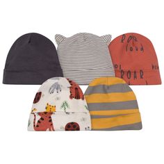 Keep your little tiger comfy and warm when the weather is cool with our adorable baby caps. Each one is made with soft cotton, a gentle fabric that’s perfect for your baby’s sensitive skin. Our essentials have been independently certified with STANDARD 100 by OEKO-TEX® so that you don’t have to worry about harmful substances in your baby’s wardrobe. Our caps feature soft cuffs for comfort and to ensure a comfortable, snug fit. Each baby boy hat or baby girl hat is machine washable and machine dr Playful Warm Cotton Hat, Warm Cotton Playful Hat, Playful Cotton Winter Hat, Warm Playful Cotton Hat, Cute Cotton Cap Beanie, Cute Cotton Beanie Cap, Cotton Hat, One Size Fits Most, Super Soft Cotton Hat, One Size Fits Most, Super Soft Cotton Hat One Size