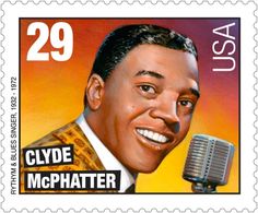 a postage stamp with an image of clyde mcphater