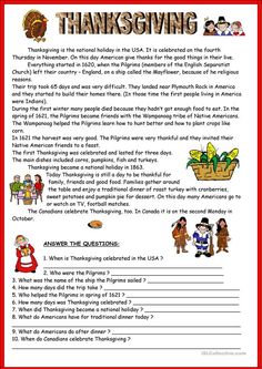 Thanksgiving Middle School, Thanksgiving Elementary, Thanksgiving Reading Comprehension, History Of Thanksgiving, Thanksgiving Readings, Thanksgiving History, Thanksgiving Facts, Thanksgiving Worksheets, About History