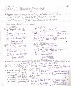 a piece of paper with writing on it that says, 13 4 / 4 alternatinging test