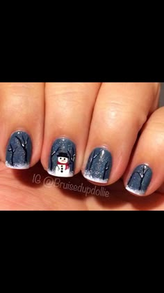 Nail Disain, Snowman Nail Art, Nature Nails, Snow Nails, Snowman Nails, Nail Stamp, Finger Nail Art, Holiday Nail Designs