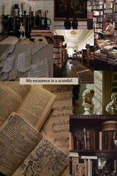 many books are stacked on top of each other in this collage with the words my experience is a scandal