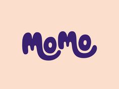 the word mom written in purple on a pink background