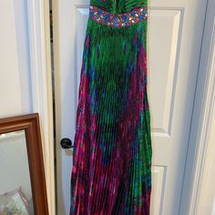 Night Moves Peacock Gown Peacock Gown, Night Moves, Limited Time, Size 4, Womens Dresses, Green, Pink, Dresses, Color