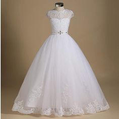 Lace Tulle Flower Girl Dress/First Communion Dresses. Adjustable Is The Most Distinctive Feature Of This Lace-Up Back Design.This Dress Is Not Demanding On The Figure. It Made Room For A Child's Growth. You Can Adjust The Tightness According To The Child's Body. The Skirt Was Slightly A-Shaped, Waist And Hips Are Also A Good Cover. 100% Cotton Lining: Soft Cotton Inner Lining Makes The Dress More Comfortable, The Multi-Layer Tulle And A Layer Of Stiff Netting Make The Dress Fluffy. For Any Occas First Communion Dresses Catholic, 1st Communion Dresses, First Communion Cake, Tulle Flower Girl Dress, Girls Lace Dress, Communion Cakes, Tulle Flower Girl, First Communion Dresses, Flower Girl Dresses Tulle