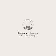 a black and white logo for a interior design company, with the words bagger house