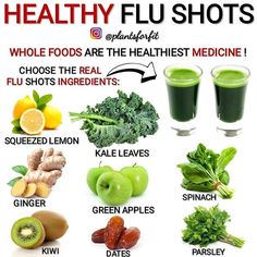 ⏩ What are your favourite healthy shot ingredients? ▫️ 👉 Today's post is all about the REAL FLU SHOTS! ▫️ This shot will definitely not make you drunk but it will definitely improve your HEALTH while keeping you free from the common cold or the flu! 😉 ▫️ You can swap out some INGREDIENTS easily with either other greens or some other veggies or even fruits! ▫️ Regarding the ingredients, I chose those because they are among the healthiest and antioxidant richest foods! 🙌🌱 ▫️ Ginger is anti-inf Vitamin D Foods, Kale Leaves, Gummy Vitamins, Daily Vitamins, Make Good Choices, How To Squeeze Lemons, Balanced Diet