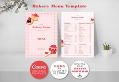 the bakery menu is ready to be printed