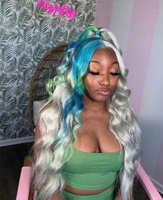 Teenage Hairstyles, 13x4 Lace Front Wig, Frontal Wig Hairstyles, Creative Hair Color, Dyed Hair Inspiration, Hair For Women, Barbie Hair, Hair Techniques, Pretty Hair Color