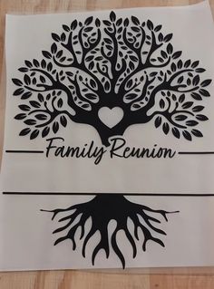 Custom Family Reunion Heart Black Leaves Tree black Lettering Event/Gathering Name / Year and or Place  DTF Custom Name/Year/Place Design Easy to press DTF transfer We customize your event info! Name in the Center Year and Place at the Bottom  DTF Ready to Press Heat Transfers For Shirts Direct to Film Prints - Smooth/Light/Durable! Ready to Press Heat Transfers For Shirts 11" Height x 11.25" Length  Toddler - 6" x 7.5" Youth X-Small to Large- 9.5"x10.5"  Adult Small to XL - 11" x 12.75" 2XL and up - Big and Tall - 11.75"x13.5" Direct To Film For Shirts, Sweats, Sweaters,Pants, All Garments  Ready To Press Heat Transfers -Press High Heat (275F) for 12 seconds - then hot peel immediately -Ready! Cannot be ironed! Must use heat press! Smooth/Durable Feel! Can be pressed on any type garment ! Family Reunion Ideas Organizing, Tree Lettering, Reunion Quotes, Family Reunion Shirts Designs, Reunion Ideas, Black Leaves, Film Prints, Name Design, Silhouette Design