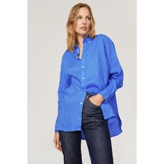 Blue linen (100% Linen). Top. Long sleeves. Collar. Front button closure. 32" from shoulder to hemline. Imported. Rent The Runway, Closet Designs, Ralph Lauren Blue, Linen Top, Polo Ralph, Button Down Shirt, Polo Ralph Lauren, Ralph Lauren, Long Sleeves