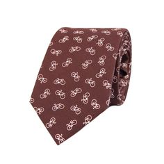 Bicycle necktie Burgundy red tie with bikes Novelty neckties | Etsy