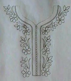 an embroidered shirt with flowers and chains on it