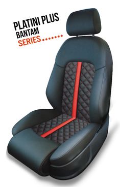 the seat covers are black and grey with red piping on them, along with text that reads plain plus batman series