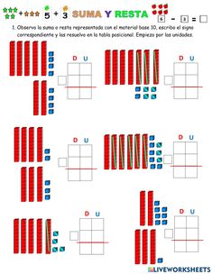 an american flag pattern is shown in red, white and blue with the words suma y resta