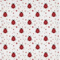 a red and black ladybug pattern on white paper