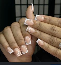 Fake Nails White, Nails Love, Long Square Nails, Short Coffin, White French Tip, Coffin Press On Nails, Simple Acrylic Nails