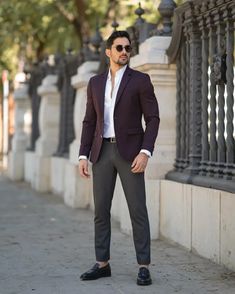 Maroon Blazer Matching Shirt and Pant Ideas  | Maroon Blazer Combination Men - TiptopGents