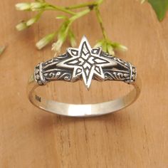 The spectacular star that crowns this sterling silver band ring is the key to its captivating allure. From casual occasions to formal gatherings, this impressive design presented by Bali's Putu Putri is destined to elevate your style with its exquisite oxidized finish, infusing your look with an irresistible blend of sophistication and charm. Unique Silver Rings, Star Motif, Silver Eye, Sterling Silver Rings Bands, Earring Crafts, Silver Band Ring, Cute Rings, Christmas 2024, Fun Earrings