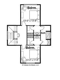 the floor plan for a two story home with three bedroom and an attached garage area