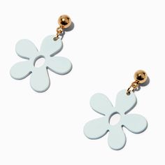 Interesting tidibit: Daisies are a symbol of endurance and strength. Embrace those traits in these daisy cut-out drop earrings. The gold-tone drops work well with the rest of your earrings, and the look endures like the flowers themselves. Finish: Gold-tone Drop: 1" Closure: Post back Material: Metal - Claire's White Daisy 1" Drop Earrings Cheap White Novelty Earrings, Cute Cheap Flower-shaped Earrings, Clairs Earrings, White Smiley Face Earrings Target, Earrings For Teens, Claire’s Earrings, Teen Earrings, College Aesthetic, 70s Disco