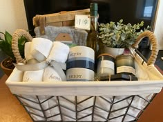 a basket filled with lots of different items