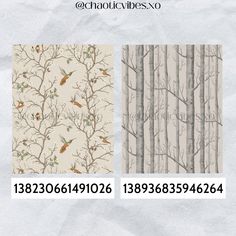 three different wallpapers with trees and birds on them