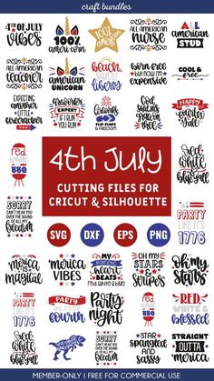 the 4th july cutting files for cricut and silhouette