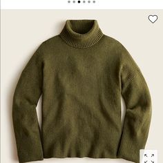 Nwt J. Crew Turtleneck Sweater And Super Soft Yarn Olive Green. Size Xxs Oversized Fit. Green Oversized Sweater, Green Turtleneck Sweater, Chunky Turtleneck Sweater, Green Turtleneck, Olive Green Sweater, Cable Knit Turtleneck Sweater, Woven Sweater, Jcrew Sweater, Turtle Neck Dress