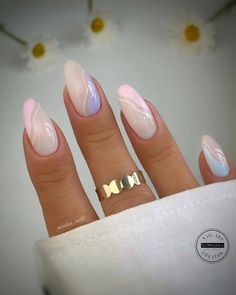 Wave Nails, Subtle Nails, Glitter Gel Nails, Makijaż Smokey Eye, Cute Gel Nails, Pastel Nails, Fire Nails