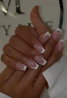 Vacation Nail Inspo French, Nails Verlauf, White Nails With French, Nagel Inspiration, Acrylic Nails French Tip, Acrylic Nails French, Acrylic Nails Almond Shape