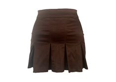 "Vintage 2000's mini skirt in brown satin with pleats and a zipper closure. Some stretch. DETAILS Best fits: size on tag 7 will fit a S  Condition: Very good vintage, never worn still with original tags  Material: Polyester Rayon  MEASUREMENTS Taken from seam to seam while the garment is lying flat. Double the armpit, waist, and hips. Length from Top: 13\" Waist: 15\"  Hips: 24\"" 2000s Mini Skirt, Brown Cotton Mini Skirt With Pockets, Brown Mini Skirt With Pockets, Brown Lined Mini Skirt, Vintage Brown Lined Mini Skirt, Brown High-waist Pleated Mini Skirt, Y2k Skirt, Grunge Skirt, 1960s Outfits