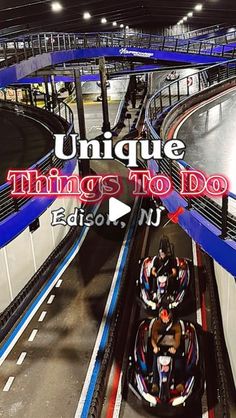 an indoor roller coaster with the words unique things to do