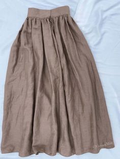 Basic A-line Linen Midi Skirt - Brown | VintageMist Corset And Shirt, Linen Midi Skirt, Dressed Down, Petticoat, Country Style