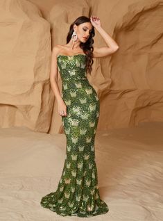 In Stock:Ship in 48 Hours Green Mermaid Sequins Party Dres Custom Made Wedding Dresses, Fitted Gown, Beads Making, Green Mermaid, Mermaid Sequin, Corset Bodice, Backless Prom Dresses, Small Beads, Prom Night