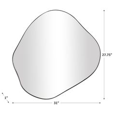 the side view of a mirror with measurements