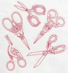 the scissors have been drawn in red on white paper