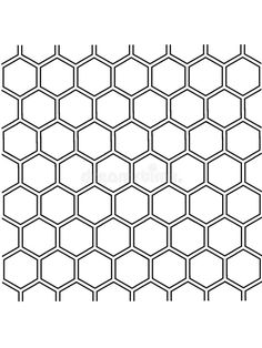 the hexagonal pattern is drawn in black and white on a white background royalty illustration