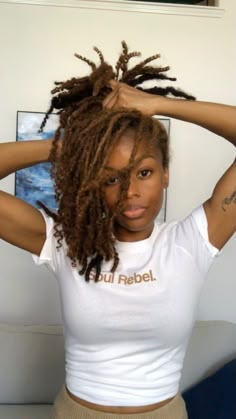 Wisdom Loc Natural Hair, Golden Brown Locs, Freeform Locs Women, Black Women With Locs, Colored Locs, Dreadlock Styles, Dyed Hair Inspiration, Loc Journey