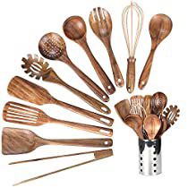 wooden utensils and spoons arranged in a circle