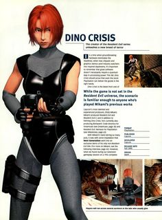 an advertisement for the nintendo game, dino crisis