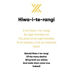 an advertisement with the words hwa - i - te - rangg on it