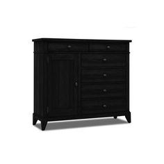 an image of a black dresser with drawers