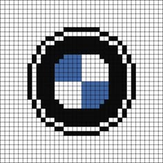 A pixel art template of the B.M.W. logo without any shading or text.

It stands for Bayerische Motoren Werke from German. Spiderman Pixel Art, Graph Paper Drawings, Easy Pixel Art, Easy Love Drawings, Pixel Art Templates, Pixel Drawing, Pixel Art Grid, Pix Art, Graph Paper Art