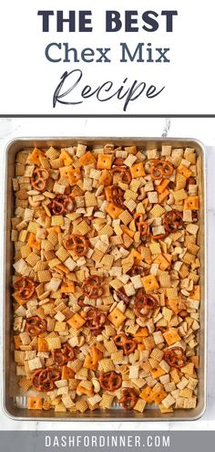 the best cheesy mix recipe in a casserole dish with text overlay